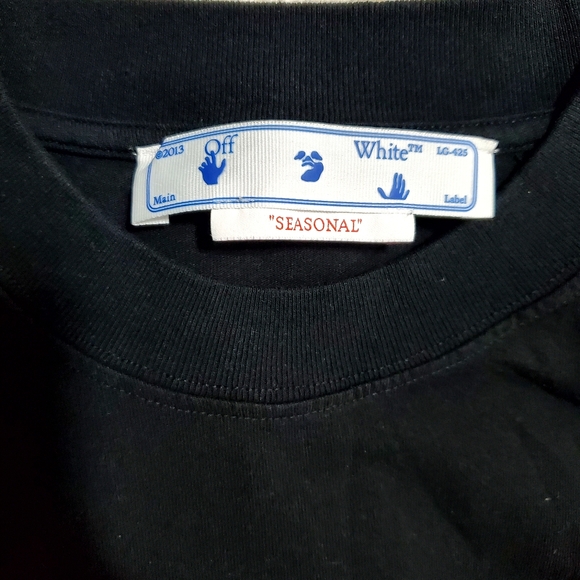 Off-White Men's Seasonal Blue 90's Liquid Over Shortsleeve Tee Black Blue sz MED - Picture 7 of 9